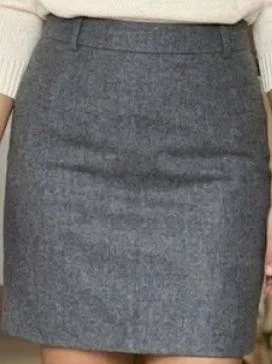 Minifalda Gris Efecto Lana Talla XXS / 32